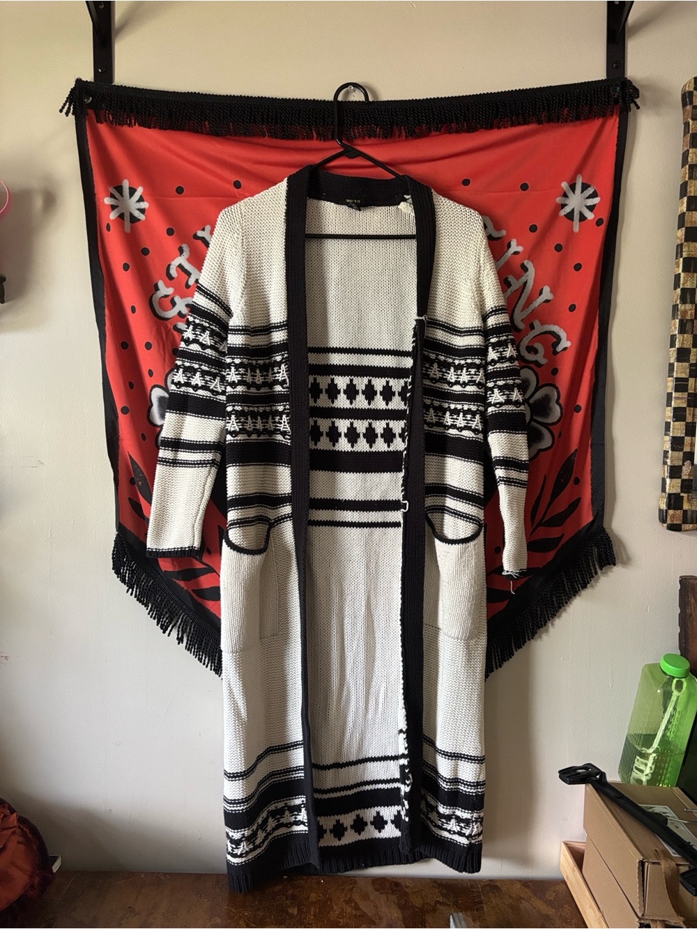 Forever 21 V Long Crocheted Cardigan